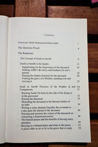 Table of contents of the book Benefiting the Deceased: The Good Practices of the Prophet (Sallallahu `alyahi wa sallam) and the Companions